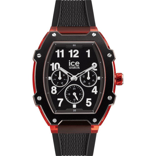 ICE Men's Sport Watch, Red Resin Case, Black Silicone Strap