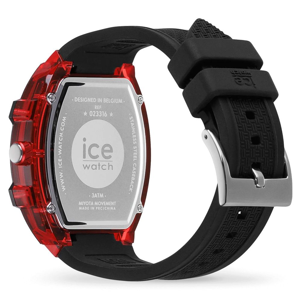 ICE Men's Sport Watch, Red Resin Case, Black Silicone Strap