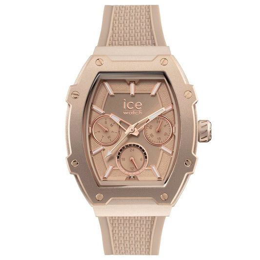 ICE Men's Black Silicone Strap Golden Dial Dress Watch