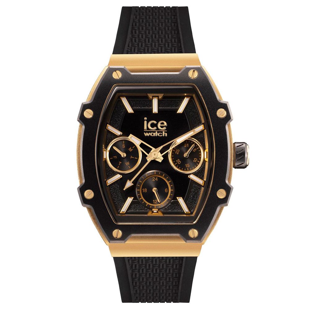 ICE Black Synthetic Sport Watch for Men, Silicone Strap, Bold Design