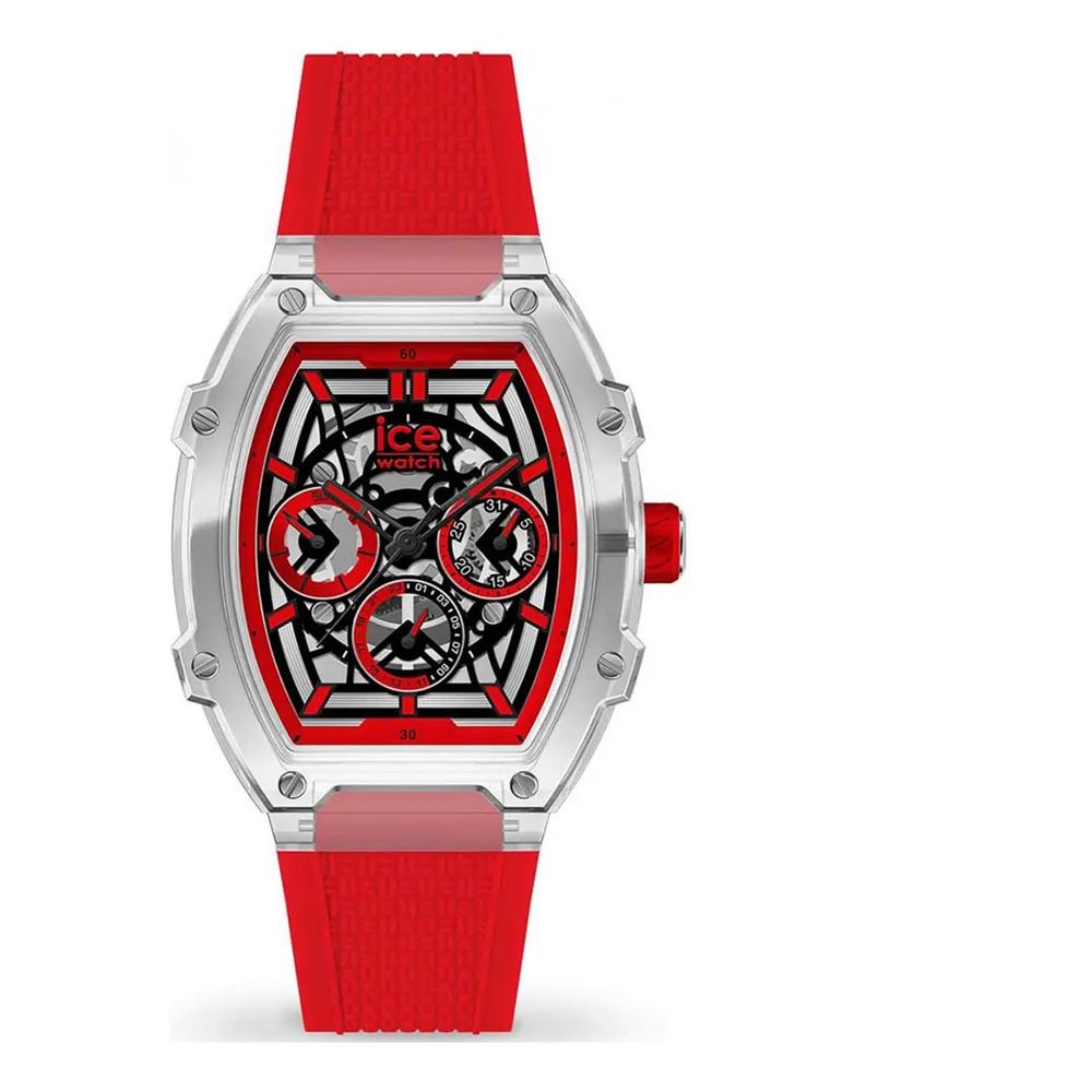 ICE Unisex Sport Watch, Silicone Strap, Red, Quartz Movement