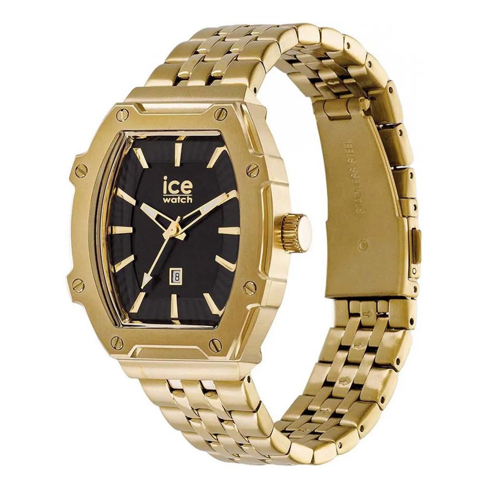 ICE Men's Gold Stainless Steel Dress Watch with Black Dial