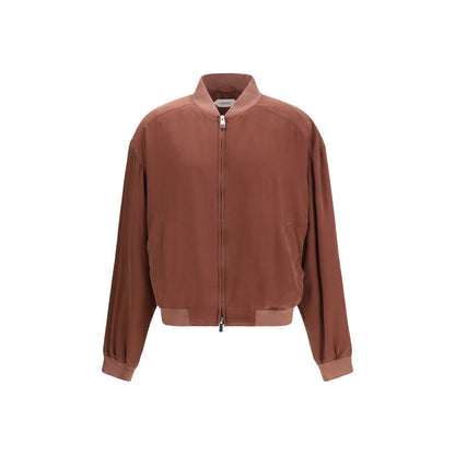 Versace Bordeaux Silk Bomber Jacket