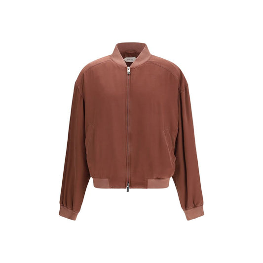 Versace Bordeaux Silk Bomber Jacket