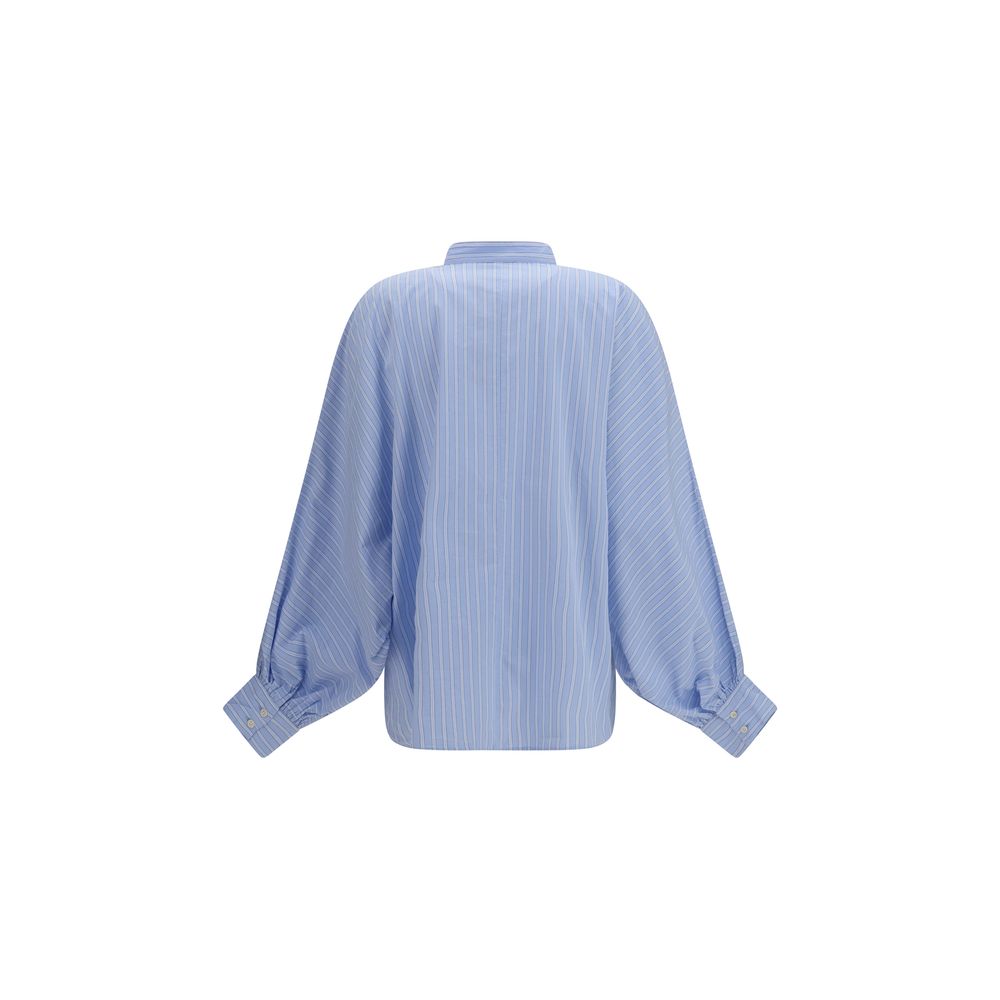Sosue Antonia Voile Shirt in Blue Cotton Pattern