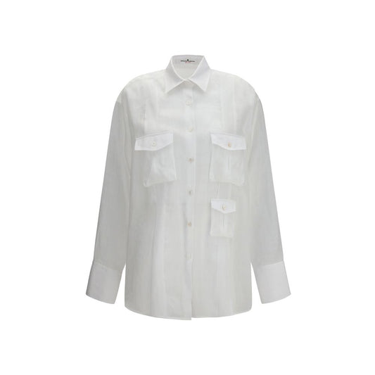 Ermanno Scervino Oversized White Ramie Shirt