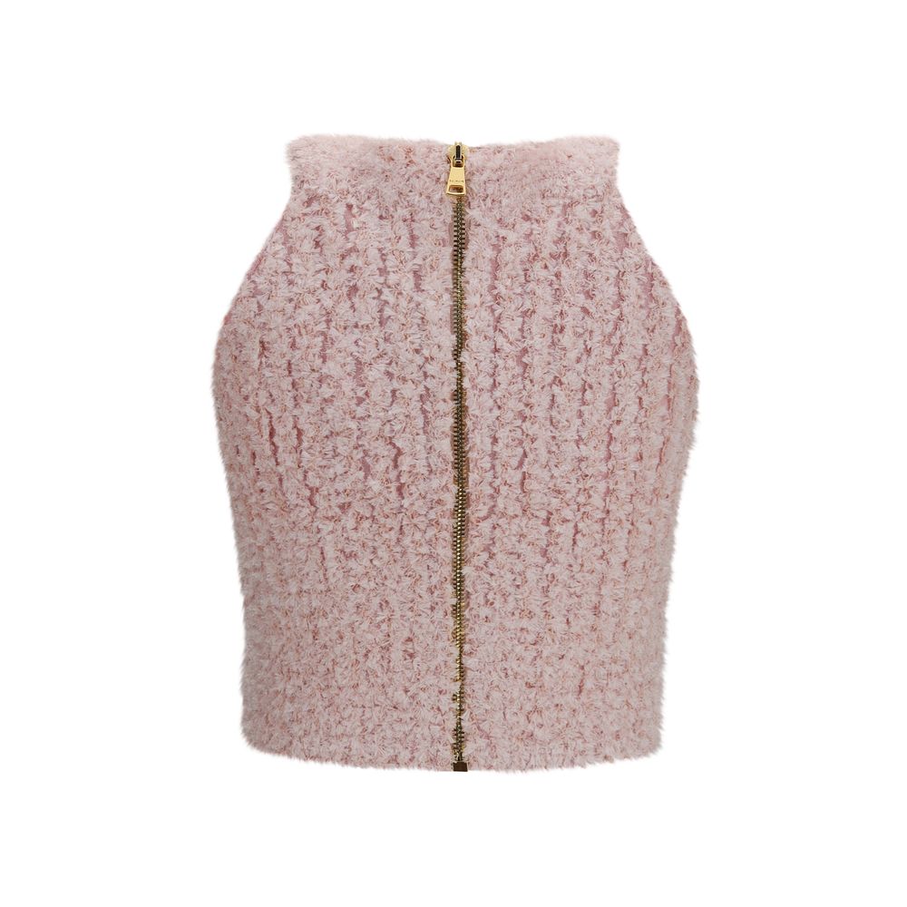 Balmain Multicolor Viscose Sleeveless Crew Neck Top