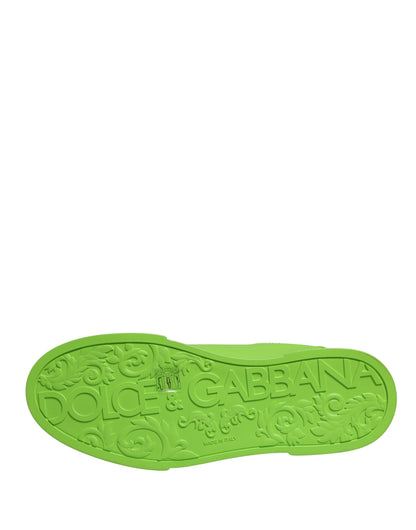 Dolce & Gabbana Green Leather Portofino Low Top Sneakers