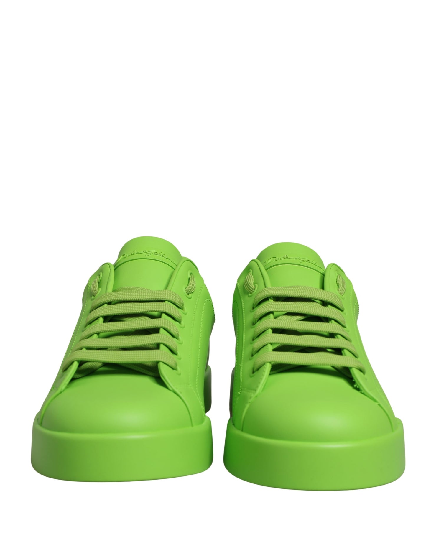 Dolce & Gabbana Green Leather Portofino Low Top Sneakers