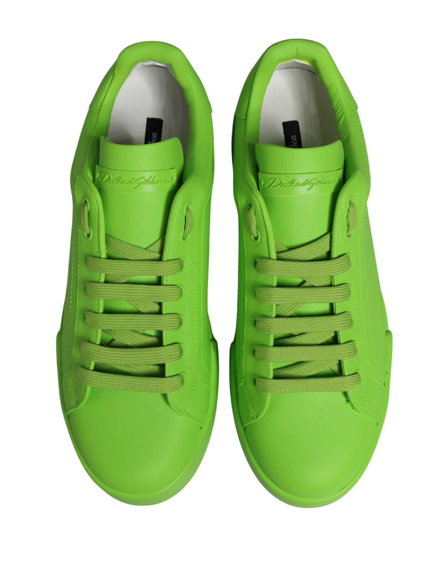Dolce & Gabbana Green Leather Portofino Low Top Sneakers