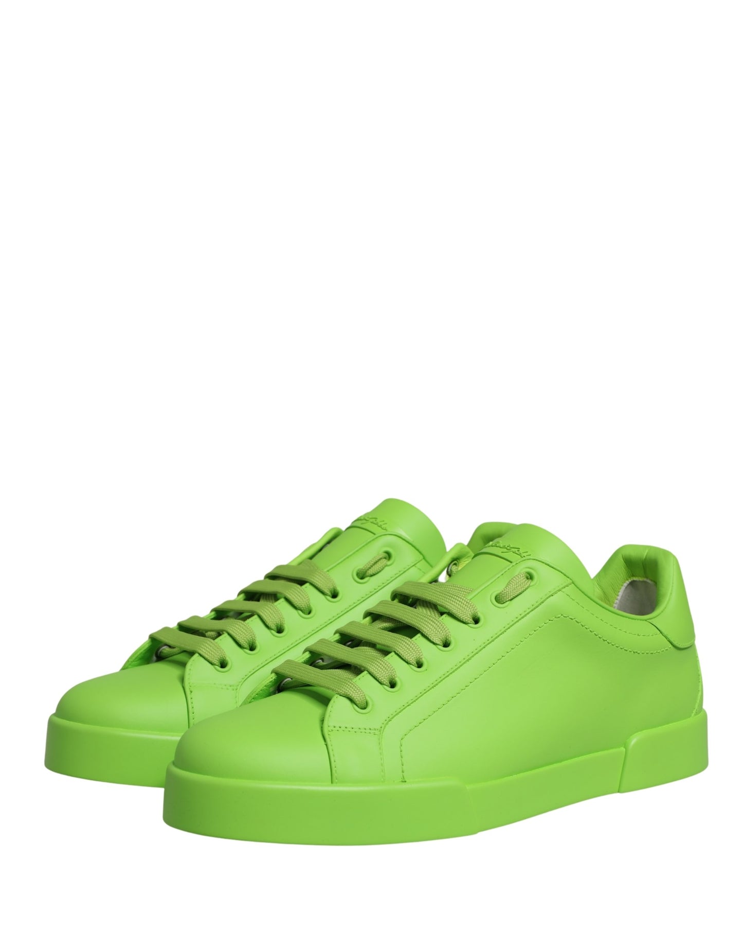 Dolce & Gabbana Green Leather Portofino Low Top Sneakers