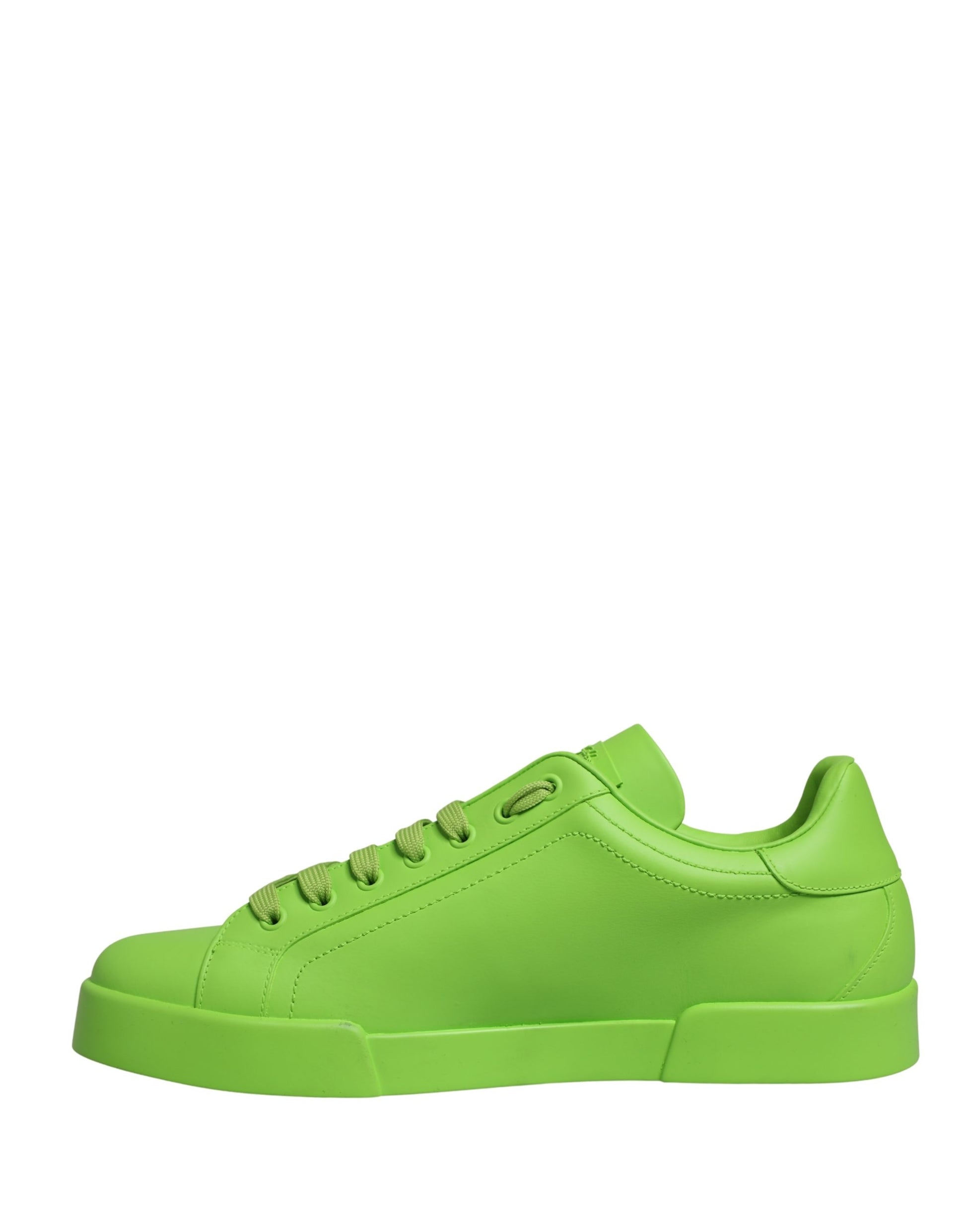 Dolce & Gabbana Green Leather Portofino Low Top Sneakers