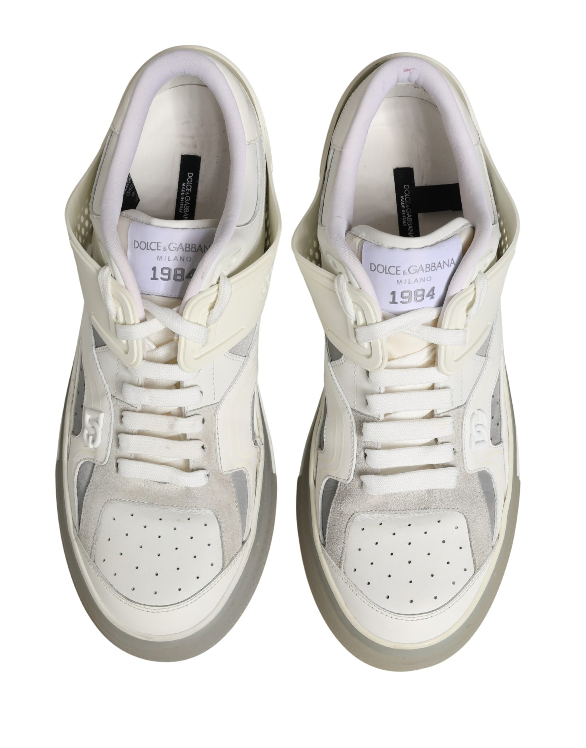 Dolce & Gabbana White Low Top Custom 2.Zero Sneakers - Exclusive Store Sample
