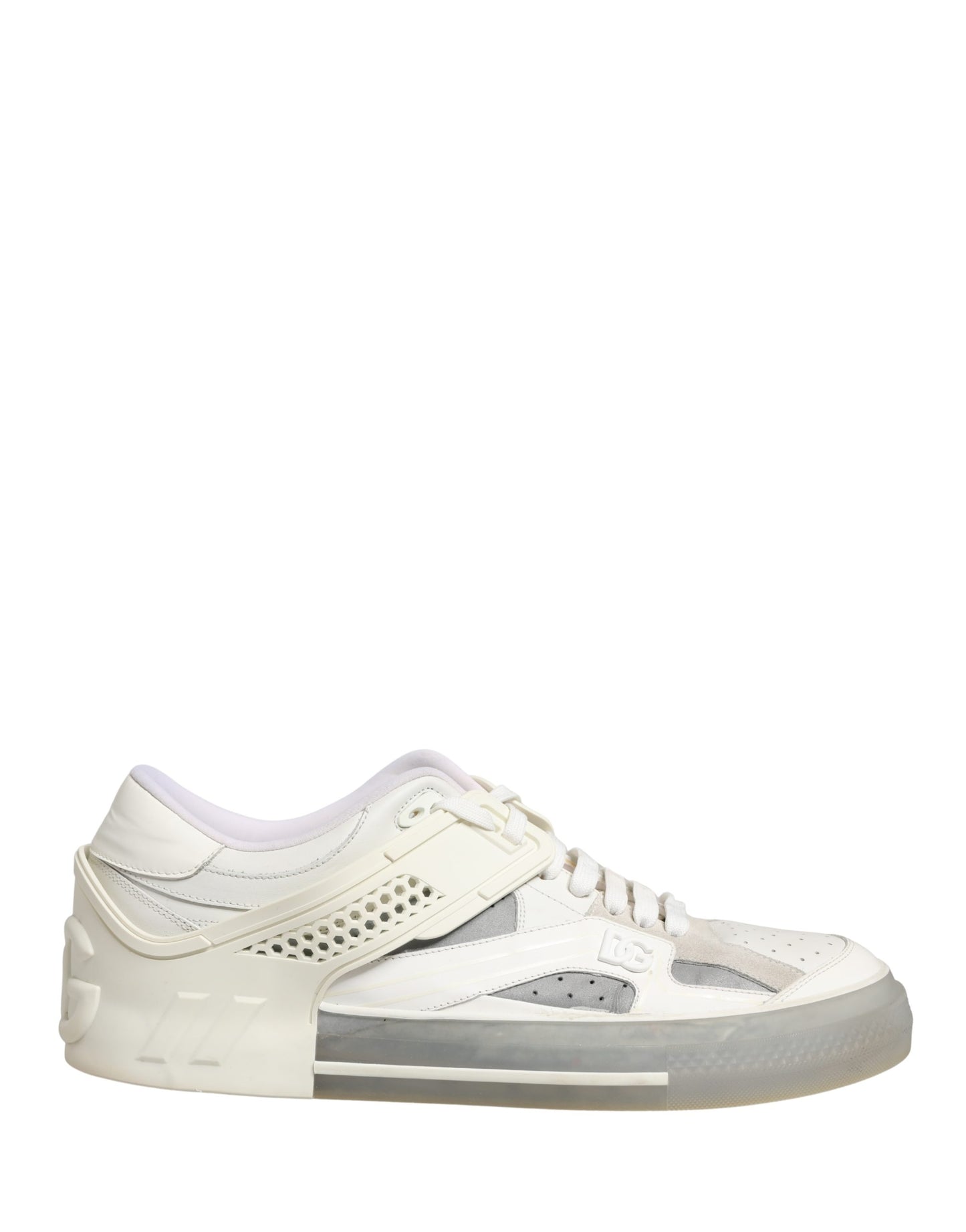 Dolce & Gabbana White Low Top Custom 2.Zero Sneakers - Exclusive Store Sample