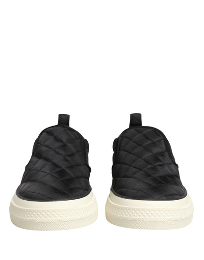 Dolce & Gabbana Black Quilted Slip On Low Top Sneakers