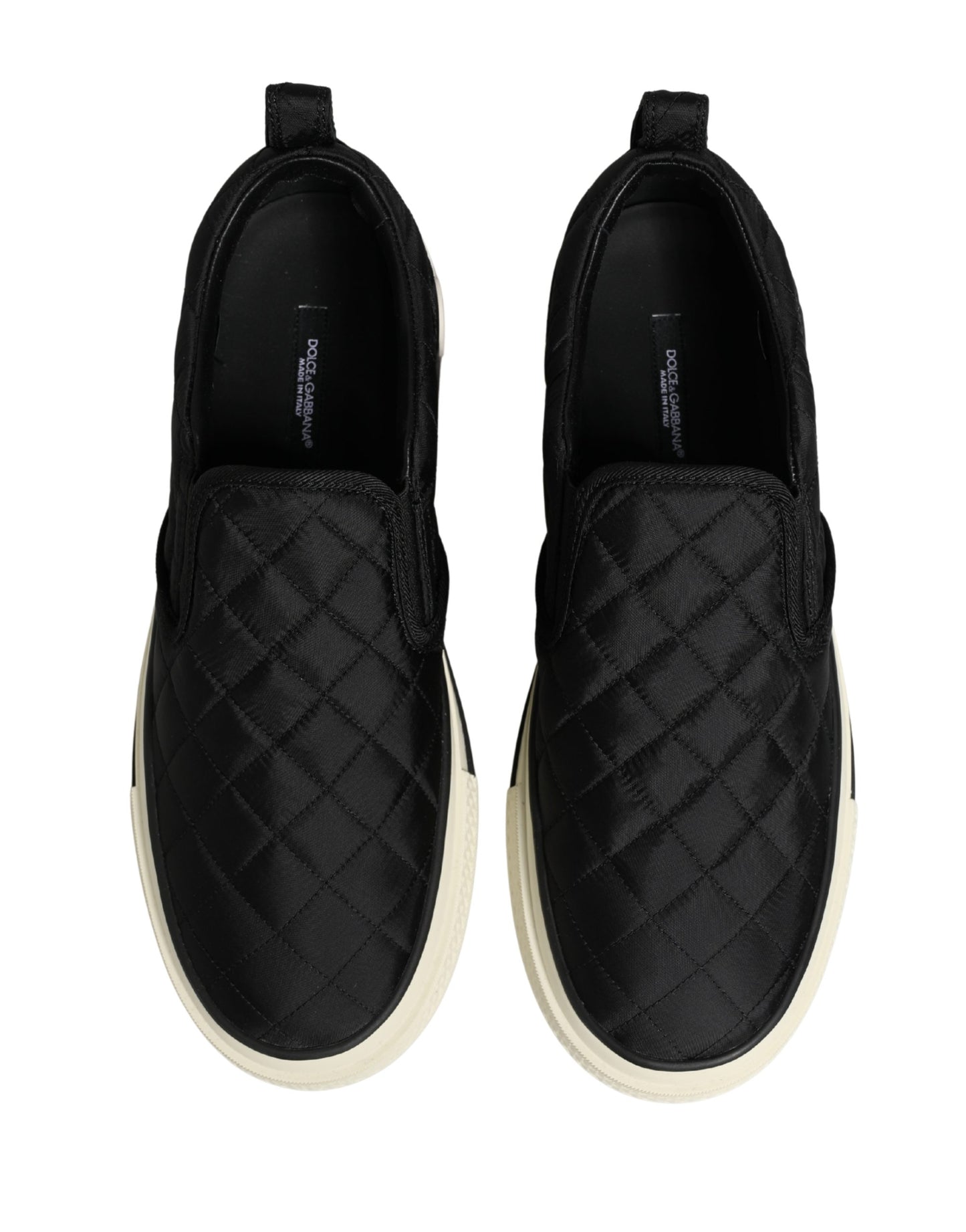 Dolce & Gabbana Black Quilted Slip On Low Top Sneakers