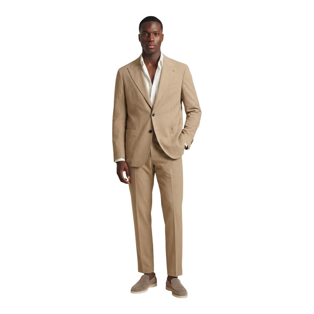 Mulish Beige Polyester Two-Piece Suit by CARDUCCI ABS111R