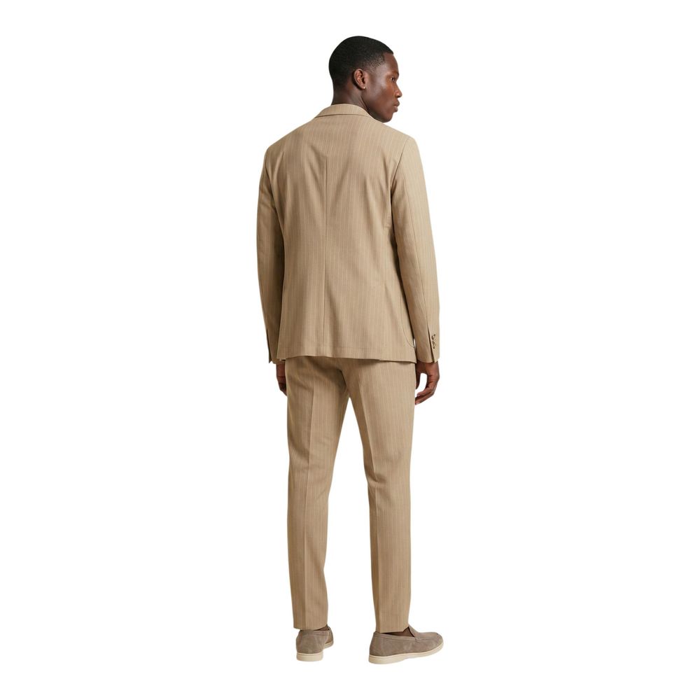 Mulish Beige Polyester Two-Piece Suit by CARDUCCI ABS111R
