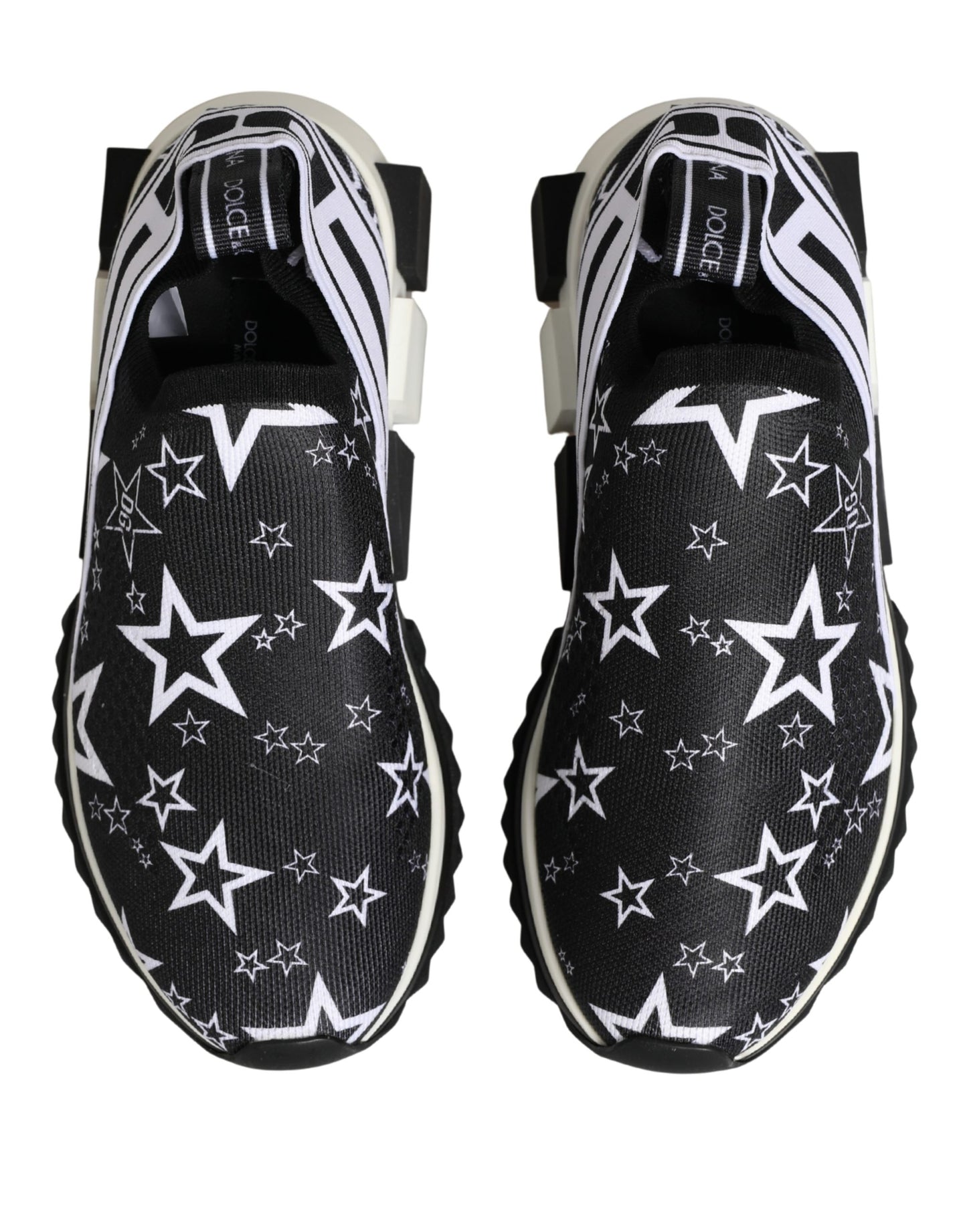 Dolce & Gabbana Black Millenial Stars Logo Sorrento Sneakers