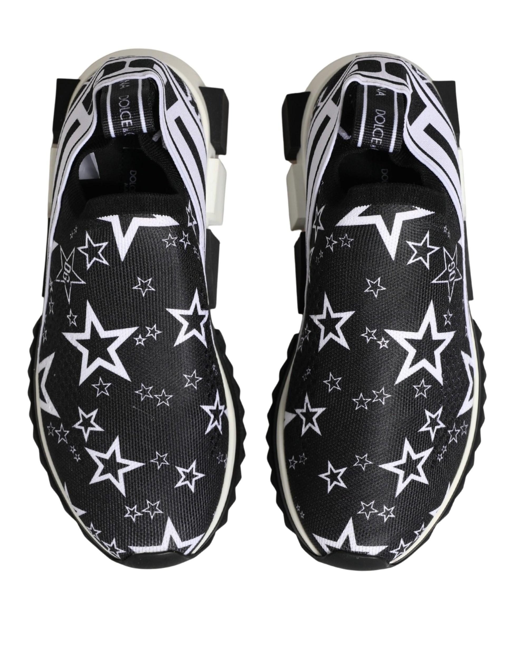 Dolce & Gabbana Black Millenial Stars Logo Sorrento Sneakers