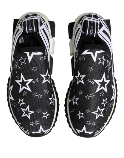 Dolce & Gabbana Black Millenial Stars Logo Sorrento Sneakers