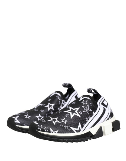 Dolce & Gabbana Black Millenial Stars Logo Sorrento Sneakers
