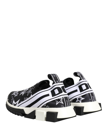 Dolce & Gabbana Black Millenial Stars Logo Sorrento Sneakers