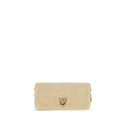 PINKO Beige Polypropylene Shoulder Bag - The Love Bag Click Soft