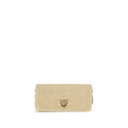 PINKO Beige Polypropylene Shoulder Bag - The Love Bag Click Soft