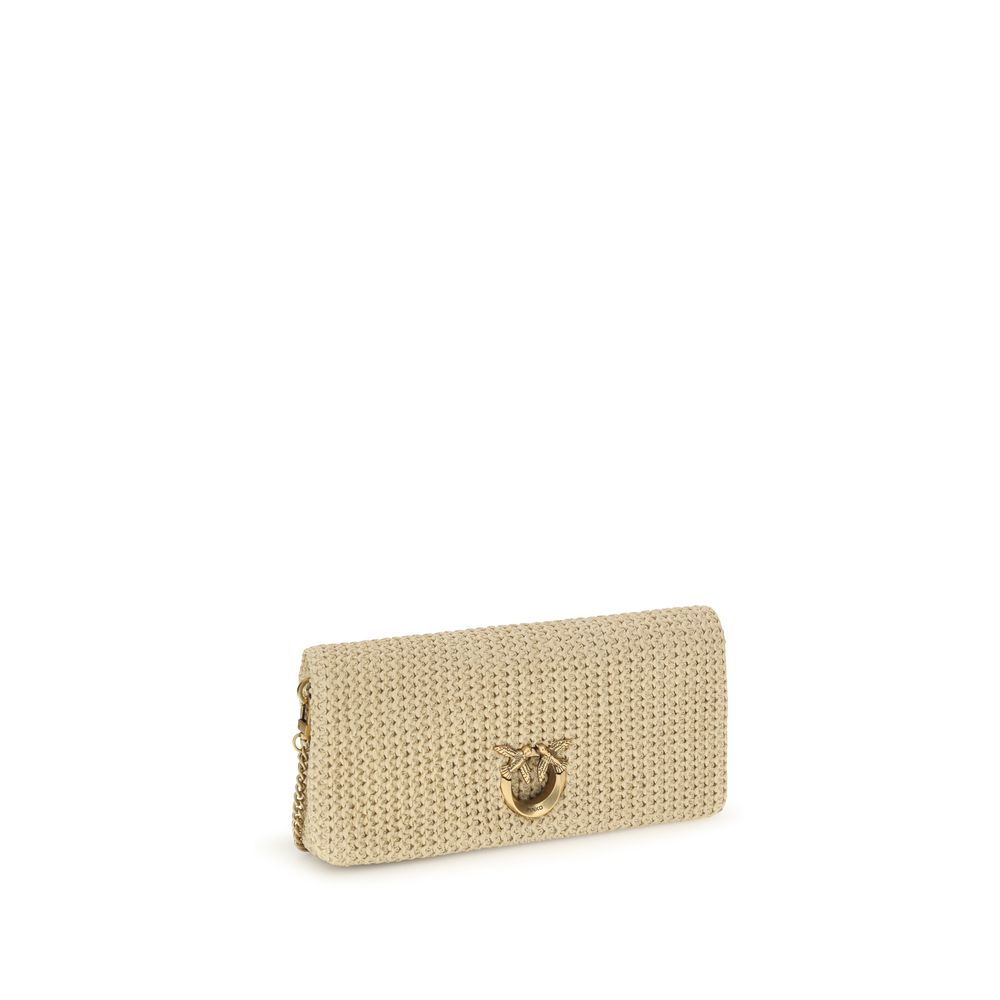 PINKO Beige Polypropylene Shoulder Bag - The Love Bag Click Soft