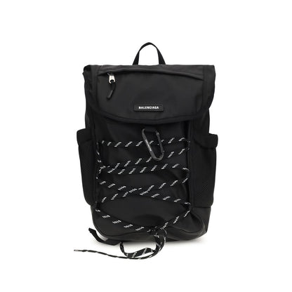 Balenciaga Black Nylon Metal Carabiner Detail Backpack