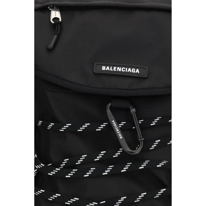 Balenciaga Black Nylon Metal Carabiner Detail Backpack