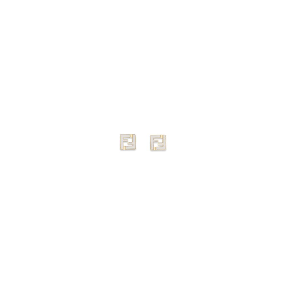 Fendi White Brass Forever Earrings