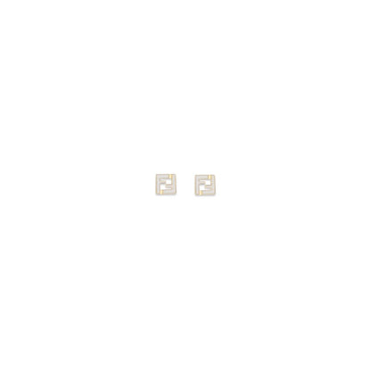 Fendi White Brass Forever Earrings