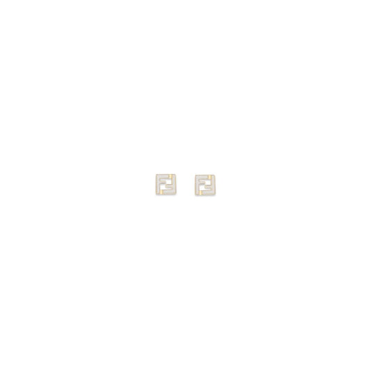 Fendi White Brass Forever Earrings