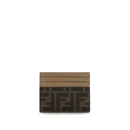 Fendi Brown FF Jacquard Card Holder