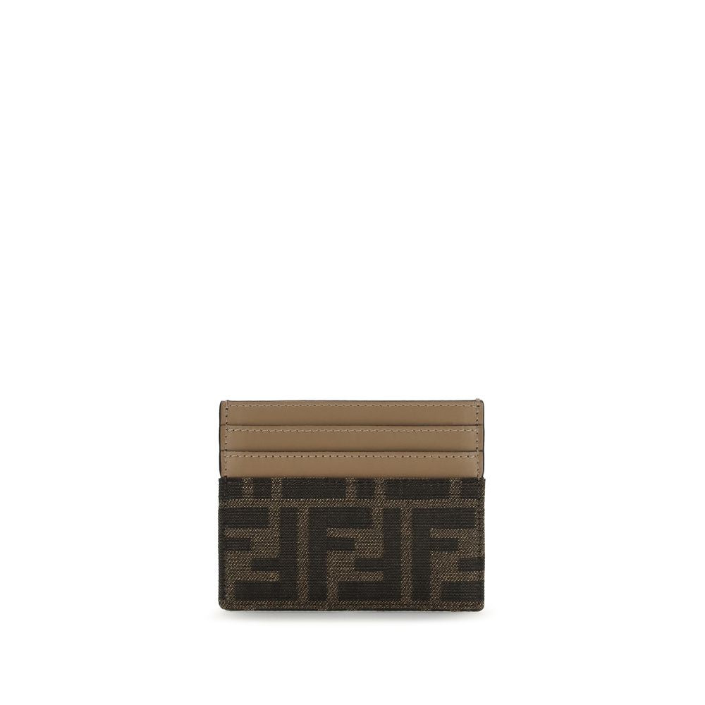 Fendi Brown FF Jacquard Card Holder