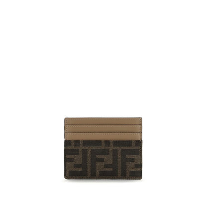 Fendi Brown FF Jacquard Card Holder