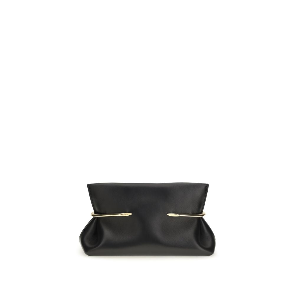 Givenchy Black Napa Leather Pinch Soft Clutch Bag