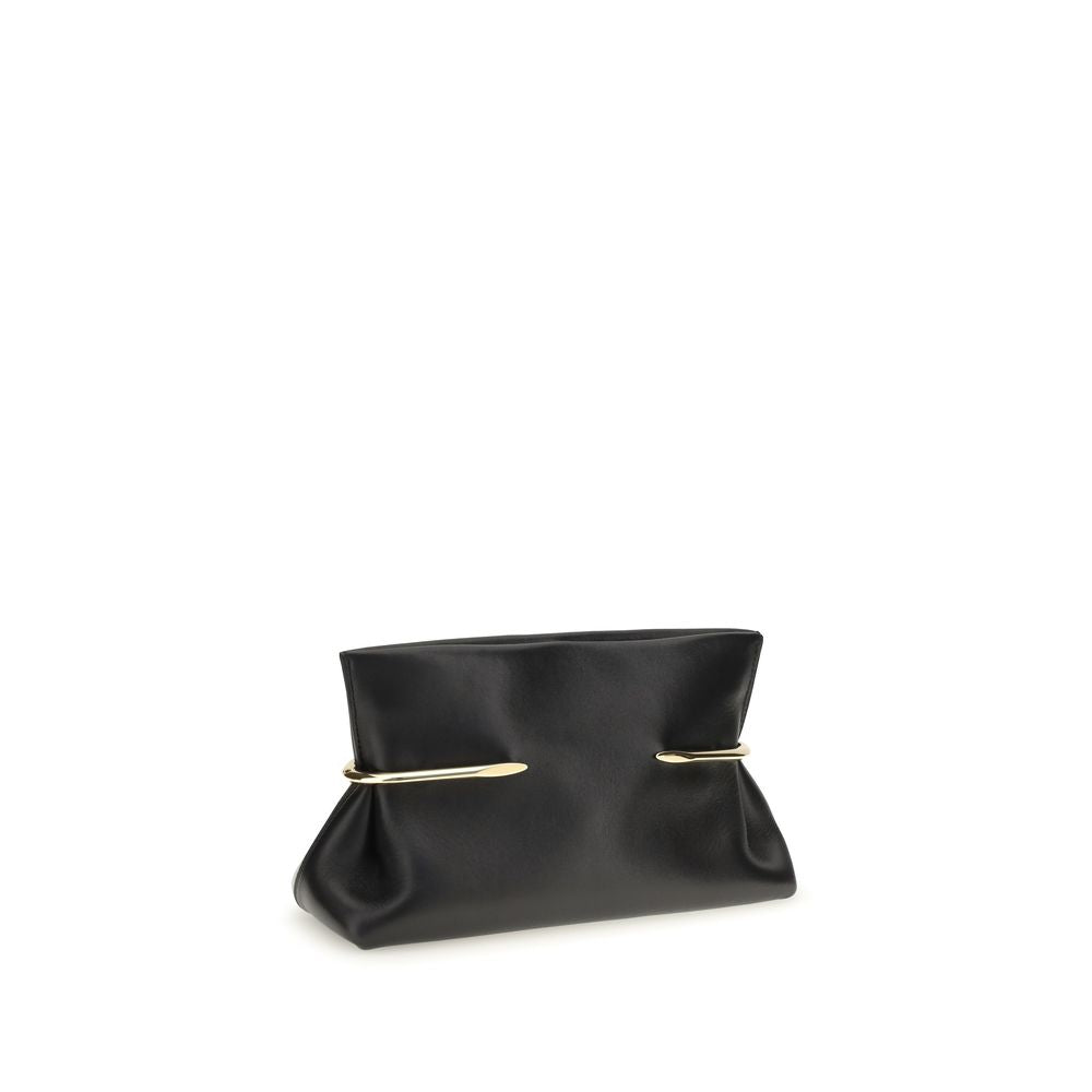 Givenchy Black Napa Leather Pinch Soft Clutch Bag