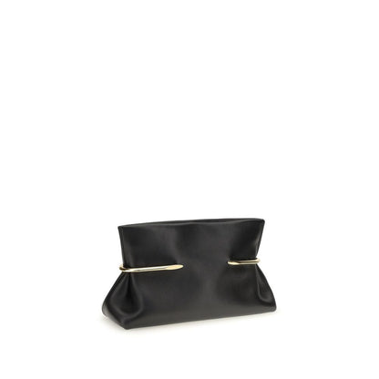 Givenchy Black Napa Leather Pinch Soft Clutch Bag