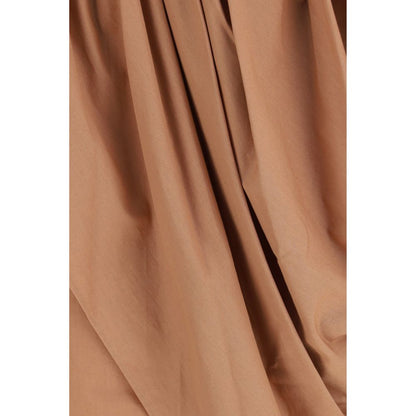 Chloé Brown Asymmetric Draped Cotton-Poplin Wrap Skirt