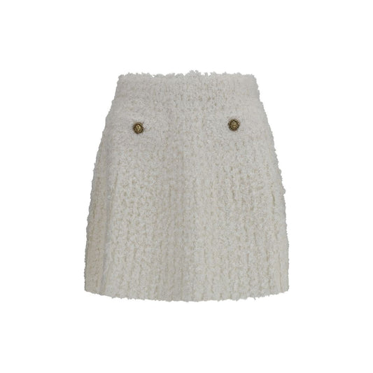 Balmain White Button Mini Skirt - Elevate Your Style with Timeless Elegance