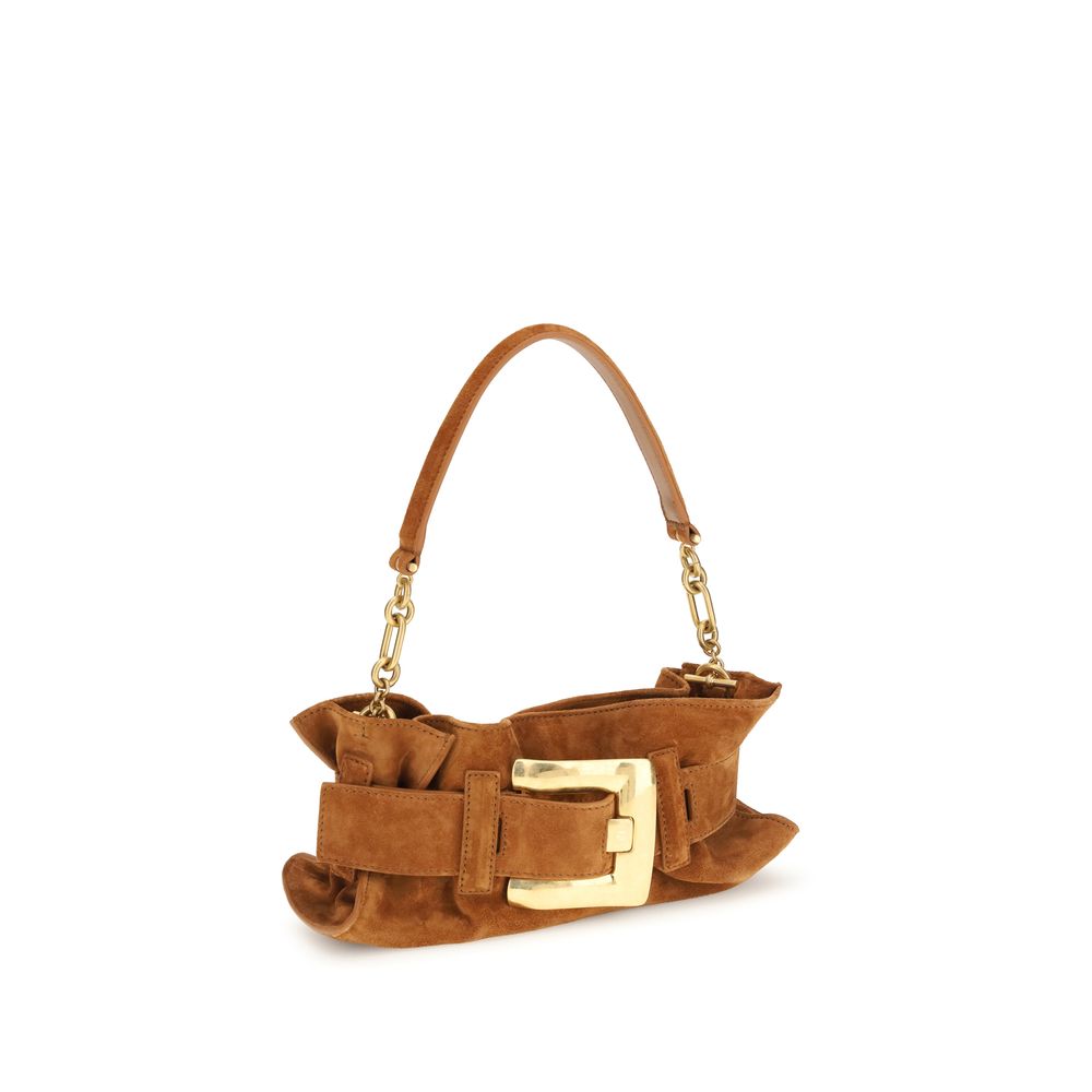 Balmain Beige Calf Leather Anthem Mini Bag Shoulder Bag