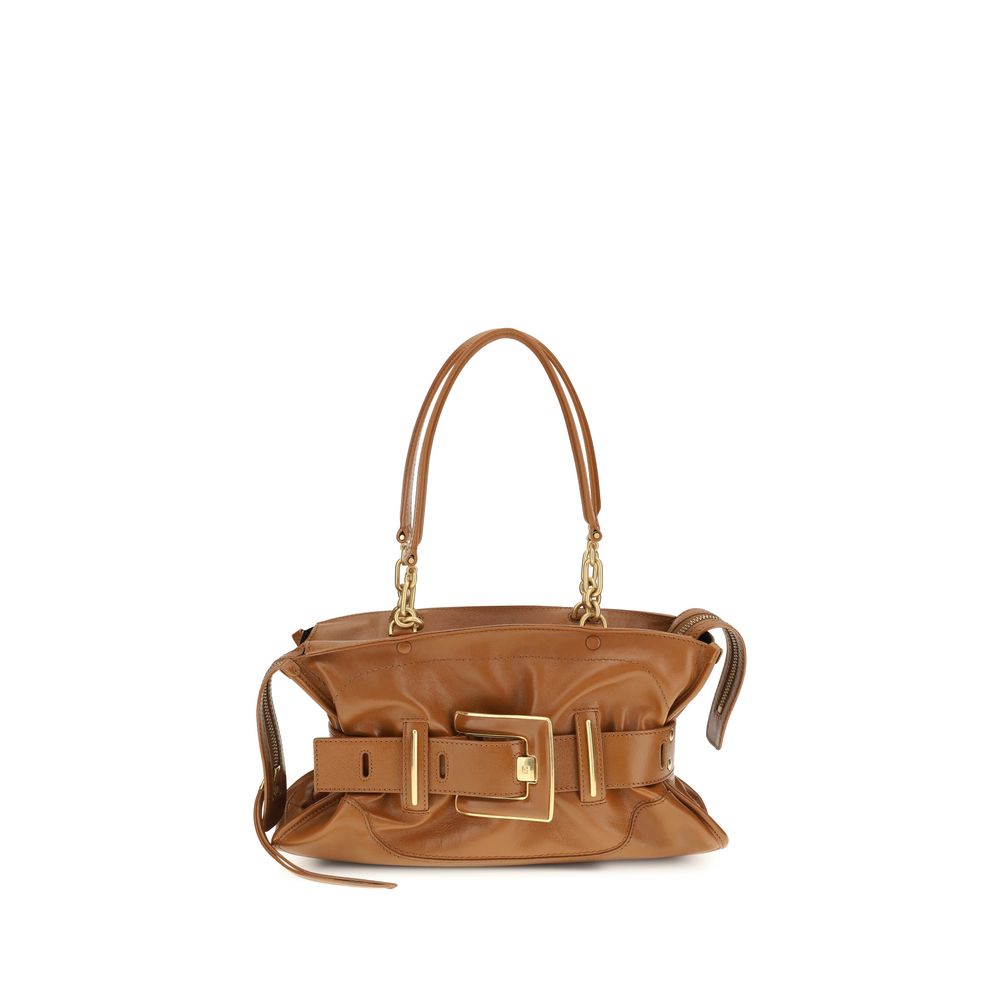 Balmain Brown Calf Leather Anthem Bag Handbag