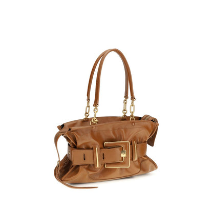 Balmain Brown Calf Leather Anthem Bag Handbag