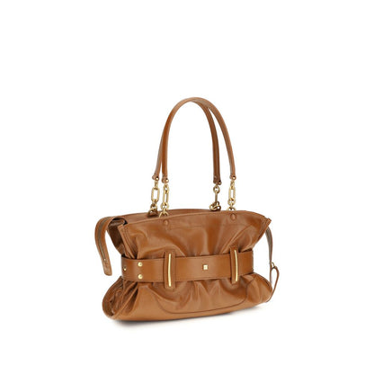 Balmain Brown Calf Leather Anthem Bag Handbag