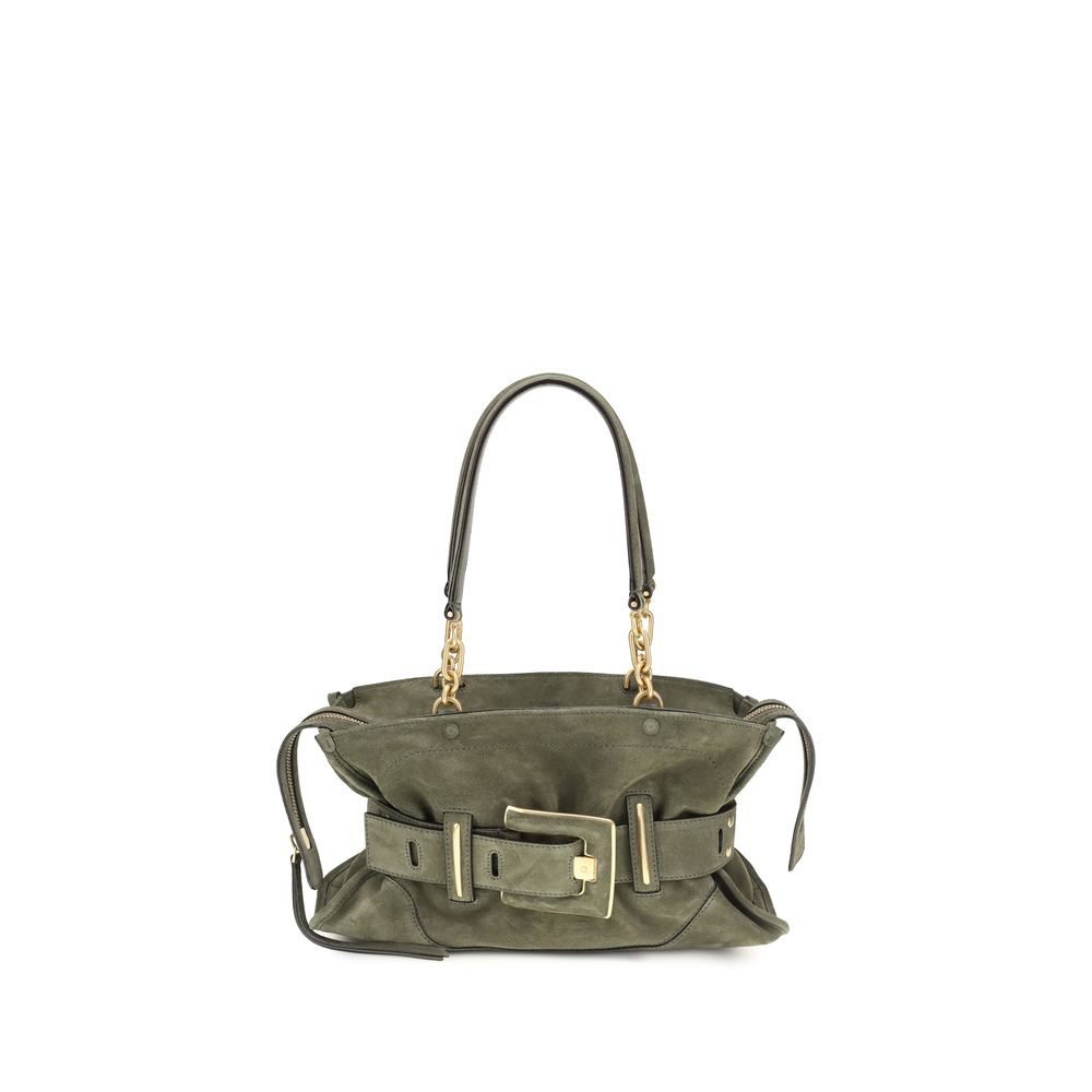 Balmain Bicolor Calf Leather Anthem Bag in Suede