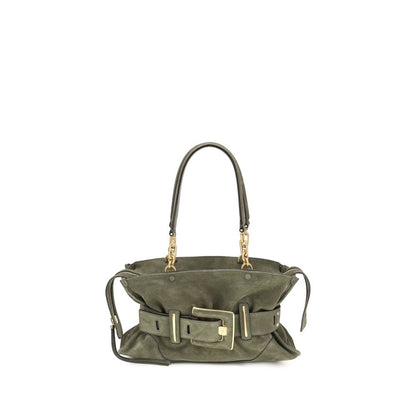 Balmain Bicolor Calf Leather Anthem Bag in Suede