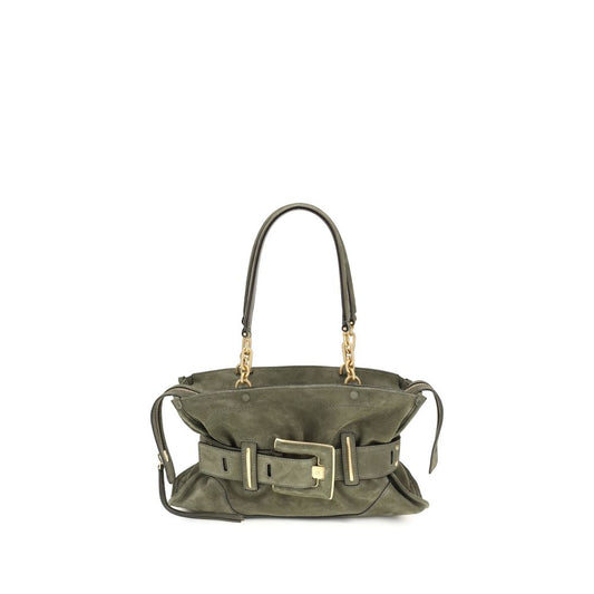Balmain Bicolor Calf Leather Anthem Bag in Suede